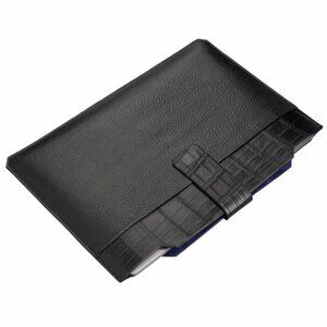 Slim Alligator Leather Laptop Sleeve – Classic Look - Black Color